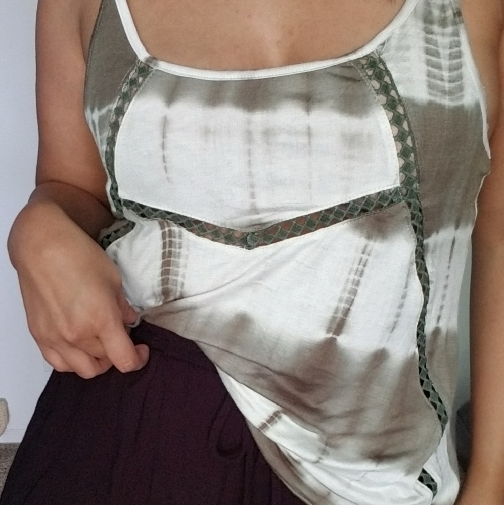 LAST| OLIVE GREEN TIE DYE TANK TOP S 4 6 - Picture 9 of 10